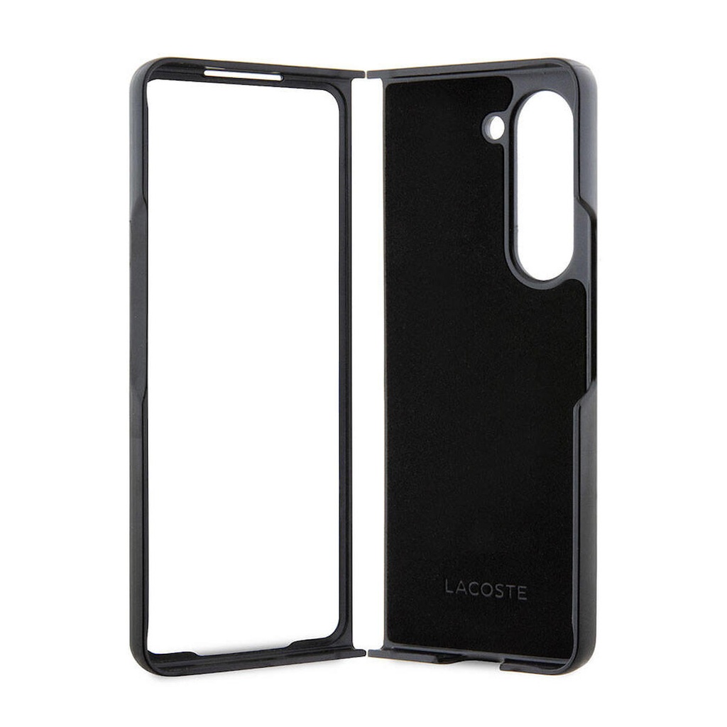 Samsung Galaxy Z Fold 5 Uyumlu Kılıf Lacoste Orjinal Lisanslı PU Pike Desenli Arka Yüzey İkonik Timsah Dokuma Logolu Kapak