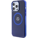 Apple iPhone 15 Pro Max Uyumlu Kılıf Mercedes Benz Orjinal Lisanslı Magsafe Şarj Özellikli Çift Katmanlı Mavi Yıldız Desenli Kapak