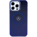 Apple iPhone 15 Pro Max Uyumlu Kılıf Mercedes Benz Orjinal Lisanslı Magsafe Şarj Özellikli Çift Katmanlı Mavi Yıldız Desenli Kapak