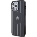 Apple iPhone 15 Pro Max Uyumlu Kılıf Mercedes Benz Orjinal Lisanslı Magsafe Şarj Özellikli Çift Katmanlı Paralel Çizgi Desenli Kapak