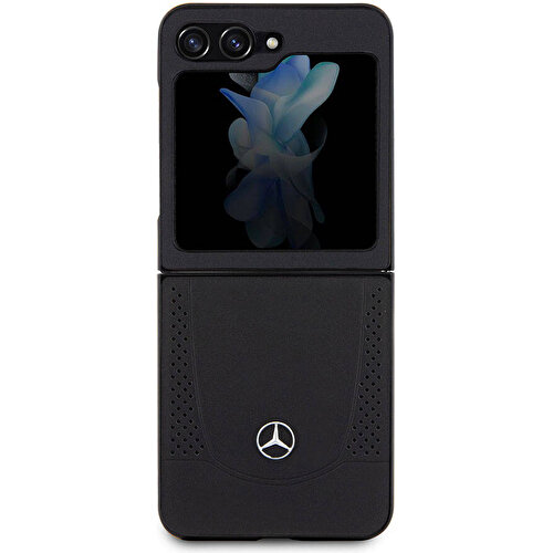 Samsung Galaxy Z Flip 5 Uyumlu Kılıf Mercedes Benz Orjinal Lisanslı Metal Yıldız Logolu Urban Deri Kapak