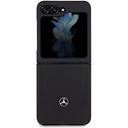 Samsung Galaxy Z Flip 5 Uyumlu Kılıf Mercedes Benz Orjinal Lisanslı Metal Yıldız Logolu Urban Deri Kapak