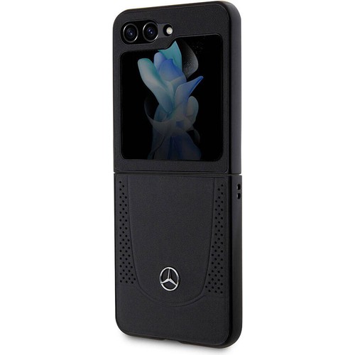 Samsung Galaxy Z Flip 5 Uyumlu Kılıf Mercedes Benz Orjinal Lisanslı Metal Yıldız Logolu Urban Deri Kapak