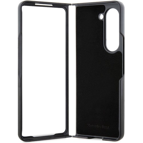 Samsung Galaxy Z Fold 5 Uyumlu Kılıf Mercedes Benz Orjinal Lisanslı Metal Yıldız Logolu Urban Deri Kapak