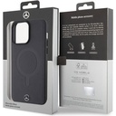 Apple iPhone 15 Pro Max Uyumlu Kılıf Mercedes Benz Orjinal Lisanslı Magsafe Şarj Özellikli Metal Yıldız Logolu Pürüzsüz Deri Kapak