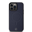 Apple iPhone 15 Pro Max Uyumlu Kılıf Mercedes Benz Orjinal Lisanslı Magsafe Şarj Özellikli Metal Yıldız Logolu Pürüzsüz Deri Kapak