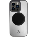 Apple iPhone 15 Pro Uyumlu Kılıf Mercedes Benz Orjinal Lisanslı Magsafe Şarj Özellikli Alüminyum Arka Yüzey Metal Yıldız Logolu Kapak