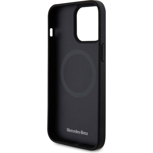 Apple iPhone 15 Pro Max Uyumlu Kılıf Mercedes Benz Orjinal Lisanslı Magsafe Şarj Özellikli Alüminyum Arka Yüzey Metal Yıldız Logolu Kapak