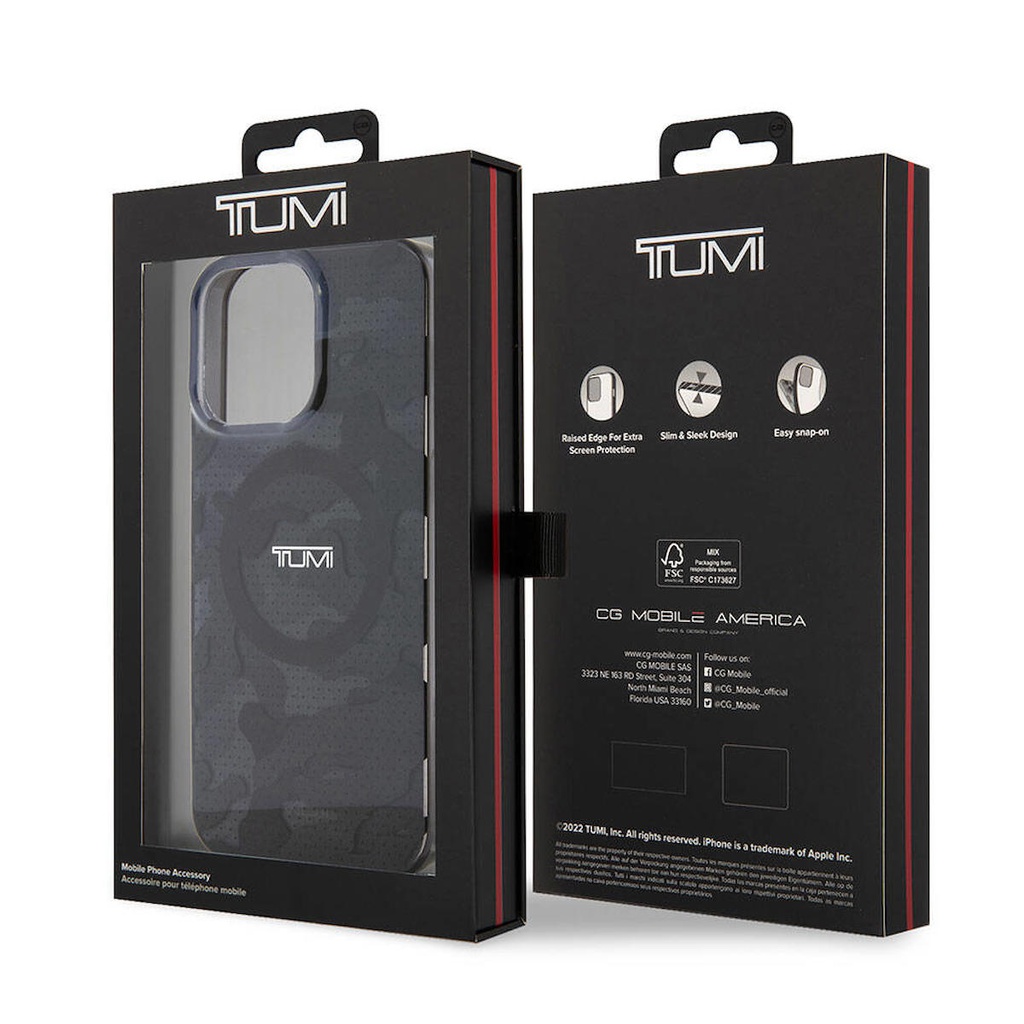 Apple iPhone 15 Pro Uyumlu Kılıf TUMI Orjinal Lisanslı Magsafe Şarj Özellikli PC TPU Çift Katmanlı Kamuflaj Desenli Kapak