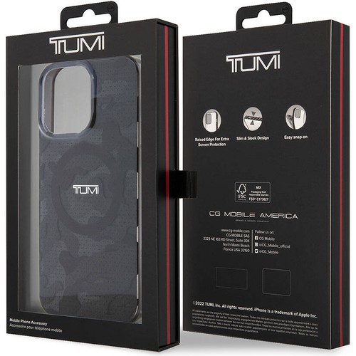 Apple iPhone 15 Pro Max Uyumlu Kılıf TUMI Orjinal Lisanslı Magsafe Şarj Özellikli PC TPU Çift Katmanlı Kamuflaj Desenli Kapak