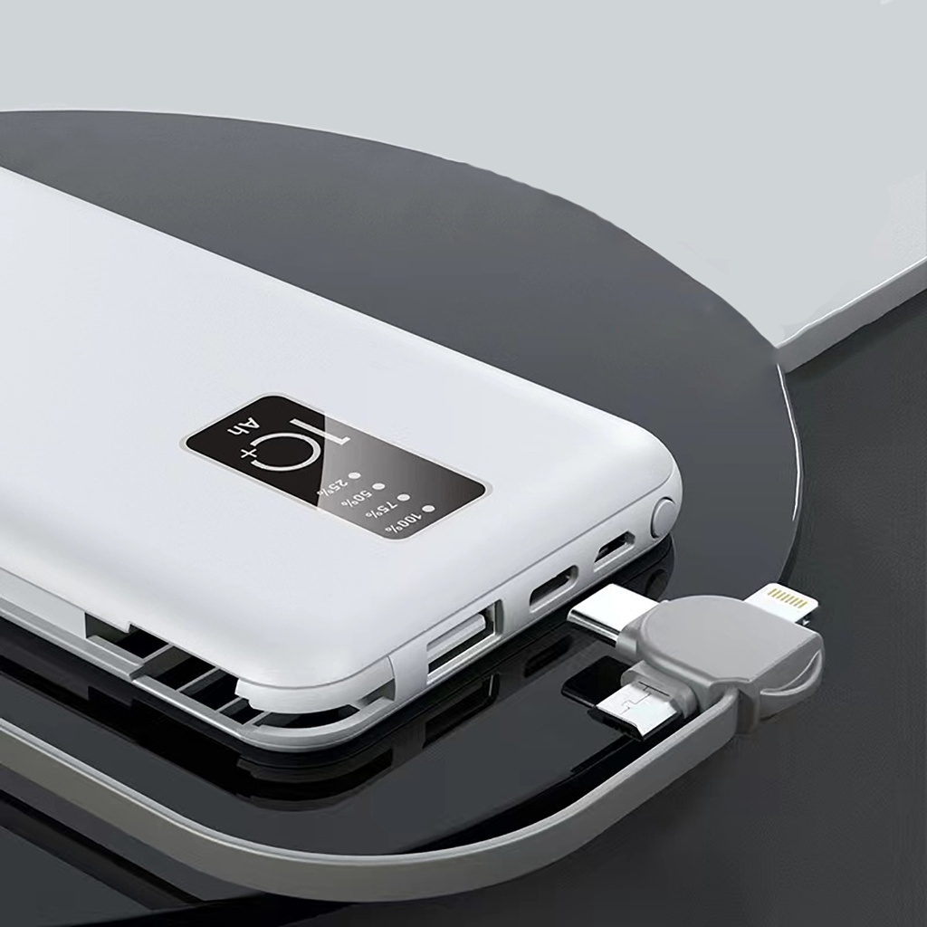 Zore PW-05 Hızlı Şarj Led Göstergeli Micro Lightning Type-C Kablolu Taşınabilir Powerbank 10000mAh - 3