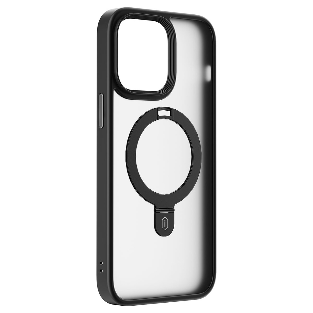 Apple iPhone 14 Pro Max Uyumlu Kılıf Wiwu ZMM-010 Magsafe Şarj Özellikli Parmak İzi Bırakmayan Mat Transparan Standlı Kapak - 8