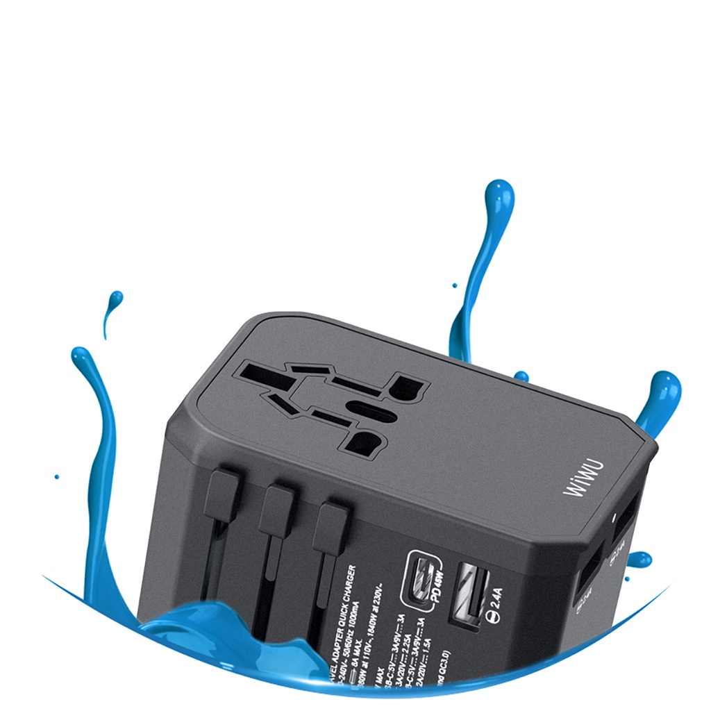 Wiwu UA-304 Çoklu Universal TR/US/UK/AUS/EU Uyumlu Şarj Adaptörü 45W - 2