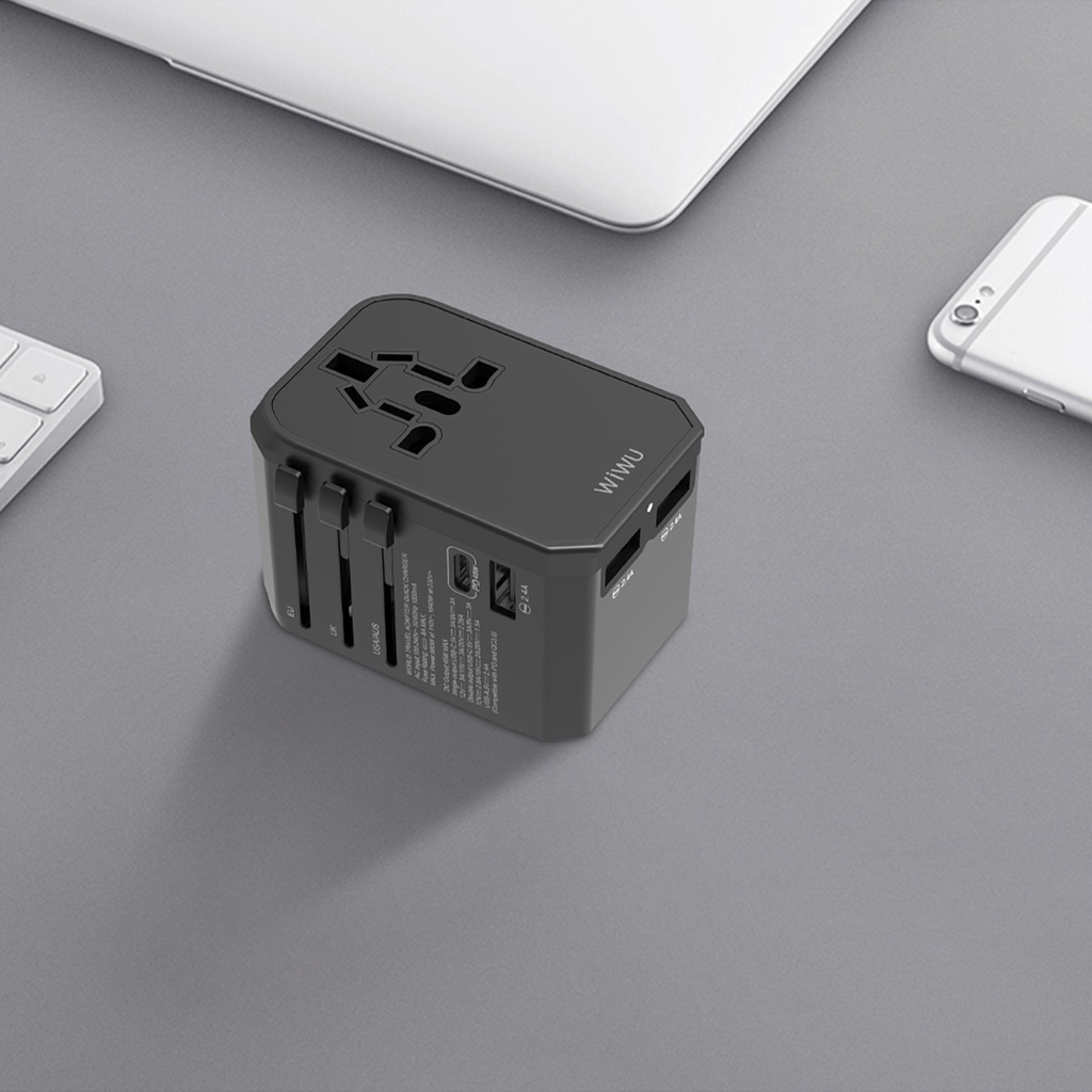 Wiwu UA-304 Çoklu Universal TR/US/UK/AUS/EU Uyumlu Şarj Adaptörü 45W - 3
