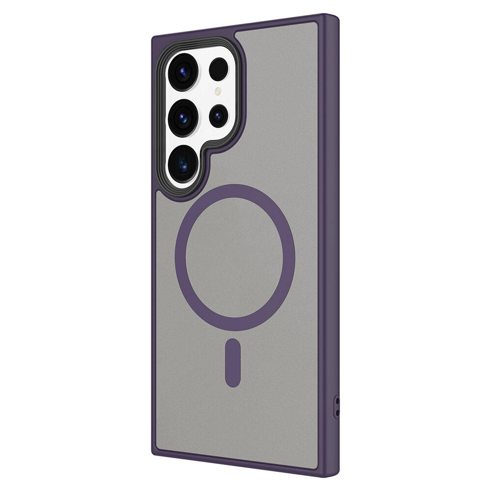 Samsung Galaxy S24 Ultra Uyumlu Kılıf Sert PC Arka Yüzey Wireless Şarj Özellikli Zore Flet Magsafe Kapak - 2