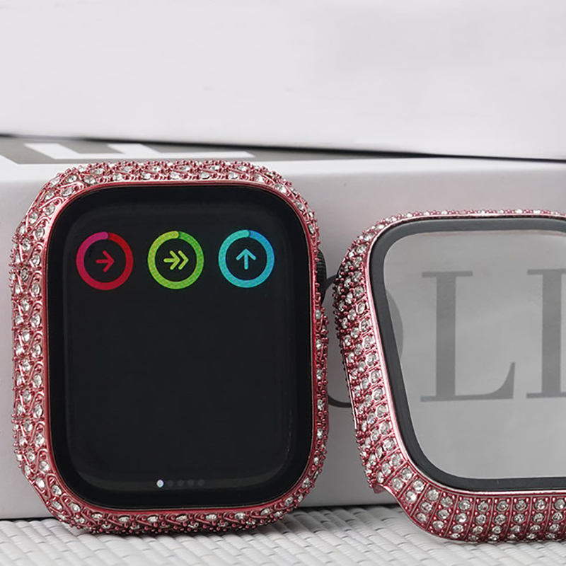 Apple Watch 7 41mm Uyumlu Zore Watch Gard 24 Kenarları Taşlı Sert PC Kasa Ve Ekran Koruyucu - 5