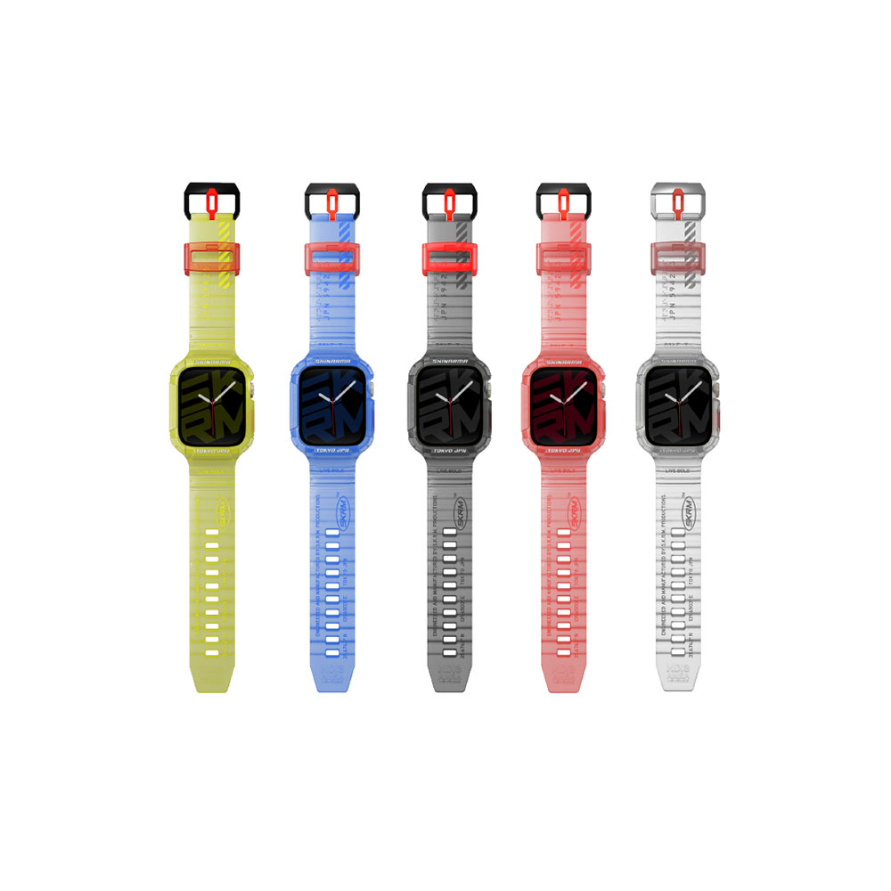 Apple Watch 44mm Uyumlu SkinArma Saido Sert PC Kasa Koruyuculu Silikon Kordon - 6