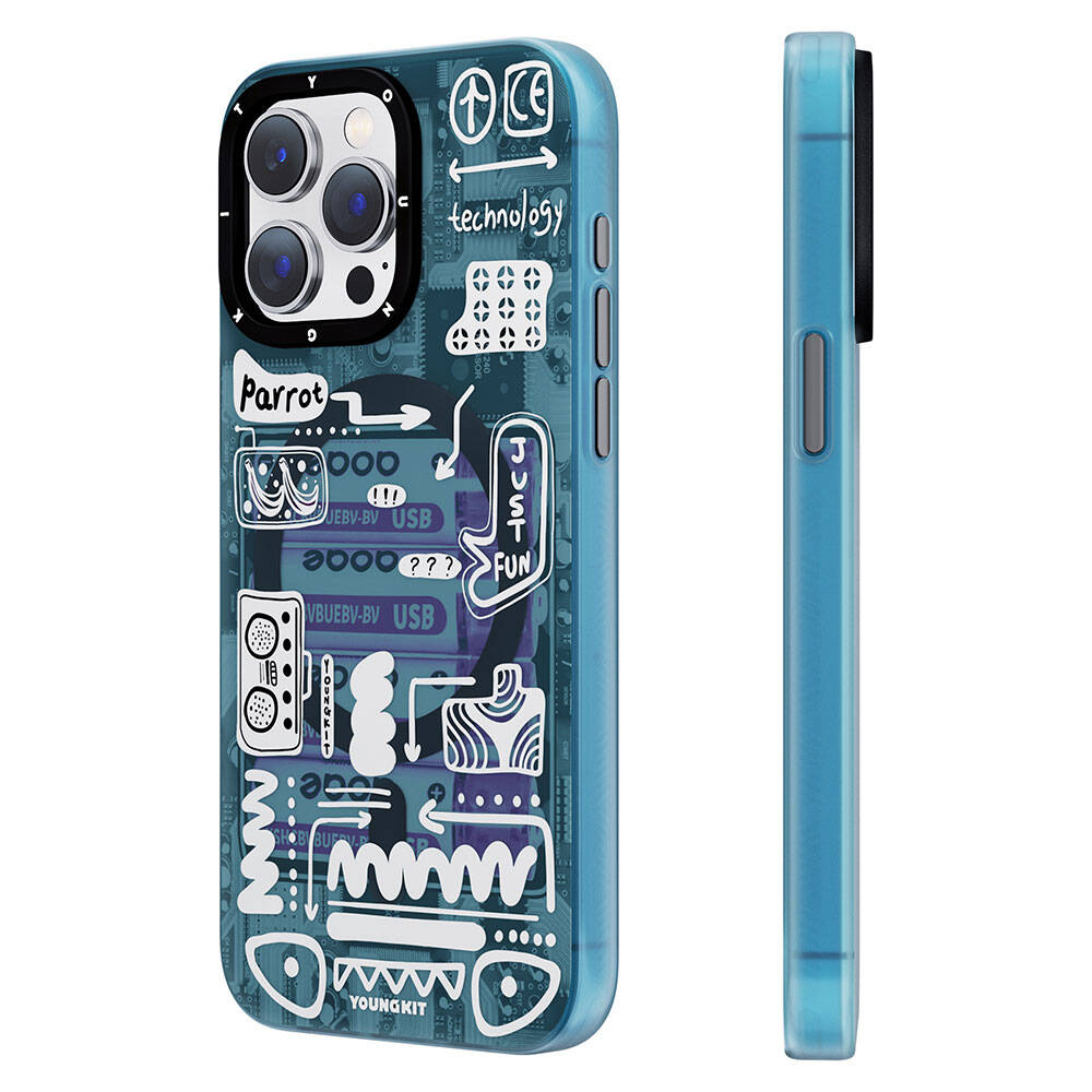 Apple iPhone 15 Pro Max Uyumlu Kılıf Magsafe Şarj Özellikli Youngkit Dark Matter Serisi Kapak - 5