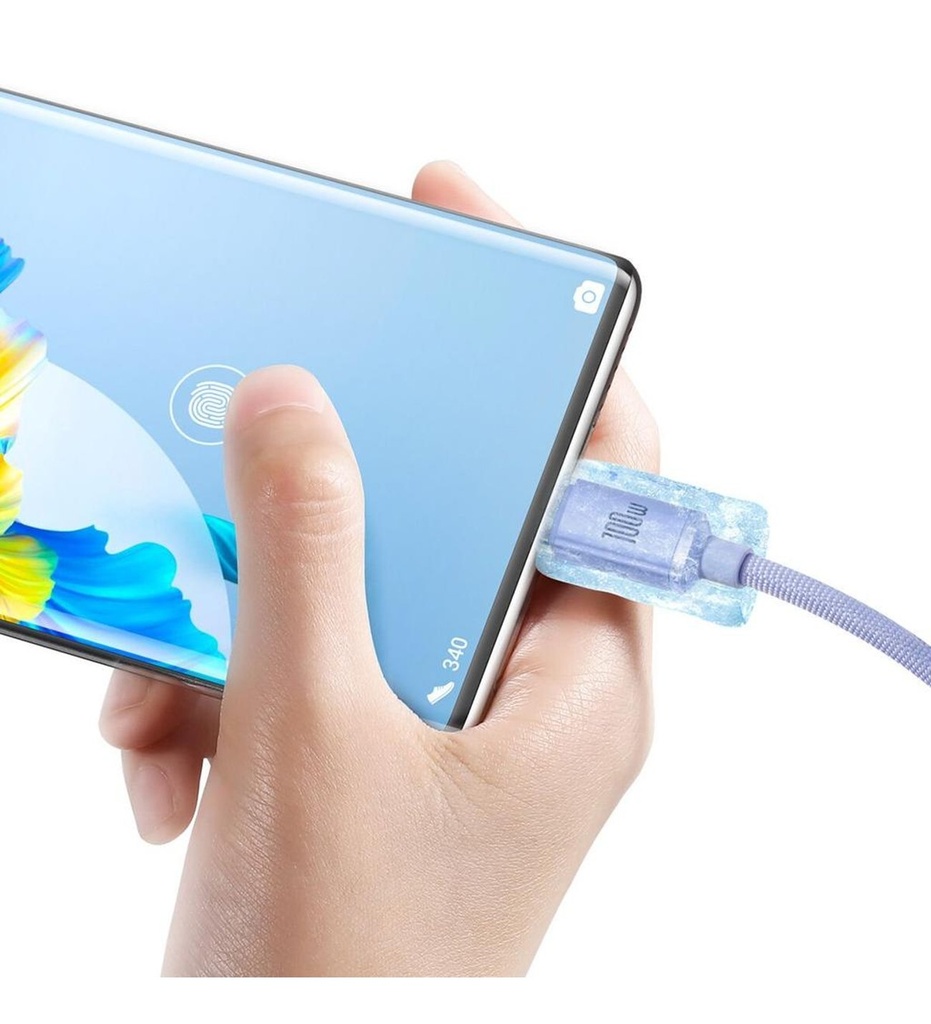 Baseus Crystal Shine 100W USB to Type-C Hızlı Şarj Kablo 1.2 mt