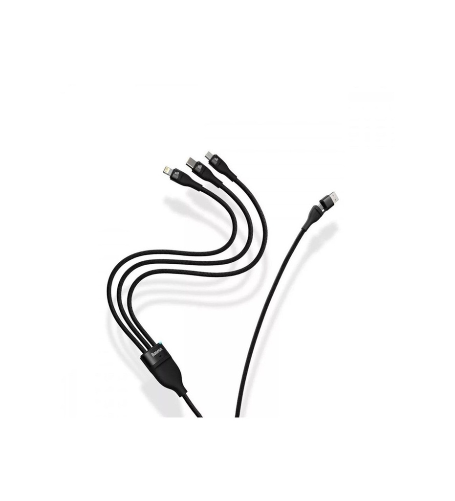 Baseus Flash Series 100W Ultra Hızlı Telefon Tablet Macbook Çoklu 3 in 1 Şarj Kablosu 120cm