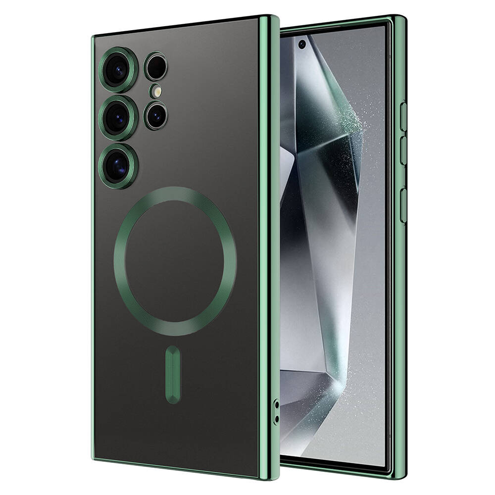 Samsung Galaxy S24 Ultra Uyumlu Kılıf Kamera Korumalı Magsafe Wireless Şarj Özellikli Zore Demre Kapak - 4