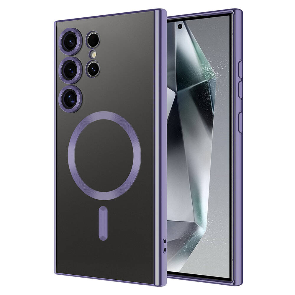 Samsung Galaxy S24 Ultra Uyumlu Kılıf Kamera Korumalı Magsafe Wireless Şarj Özellikli Zore Demre Kapak - 5