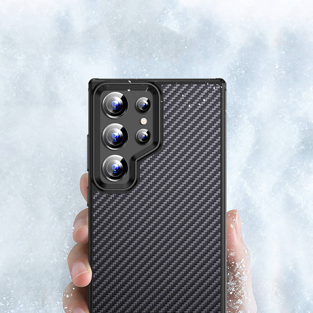 Samsung Galaxy S24 Ultra Uyumlu Kılıf Aramid Karbon Fiber Magsafe Özellikli Wlons Radison Kapak - 11