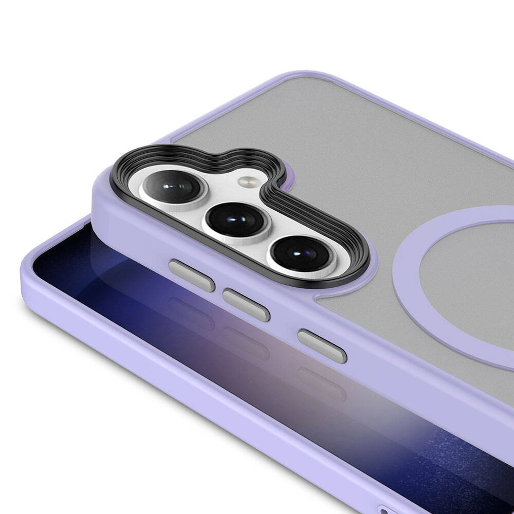 Samsung Galaxy S24 Plus Uyumlu Kılıf Sert PC Arka Yüzey Wireless Şarj Özellikli Zore Flet Magsafe Kapak - 1