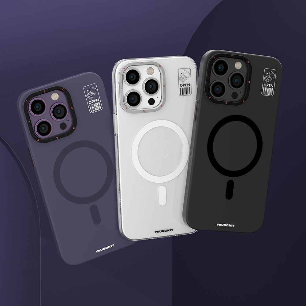 Apple iPhone 14 Pro Max Uyumlu Kılıf Magsafe Şarj Özellikli Standlı YoungKit Hermit Bracket Serisi Kapak - 3