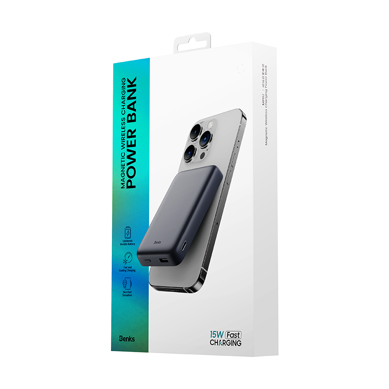 Benks MP07 Magsafe Magnetik İnce Tasarımlı Powerbank 10000mAh iPhone 12-13-14 Serisi - 6