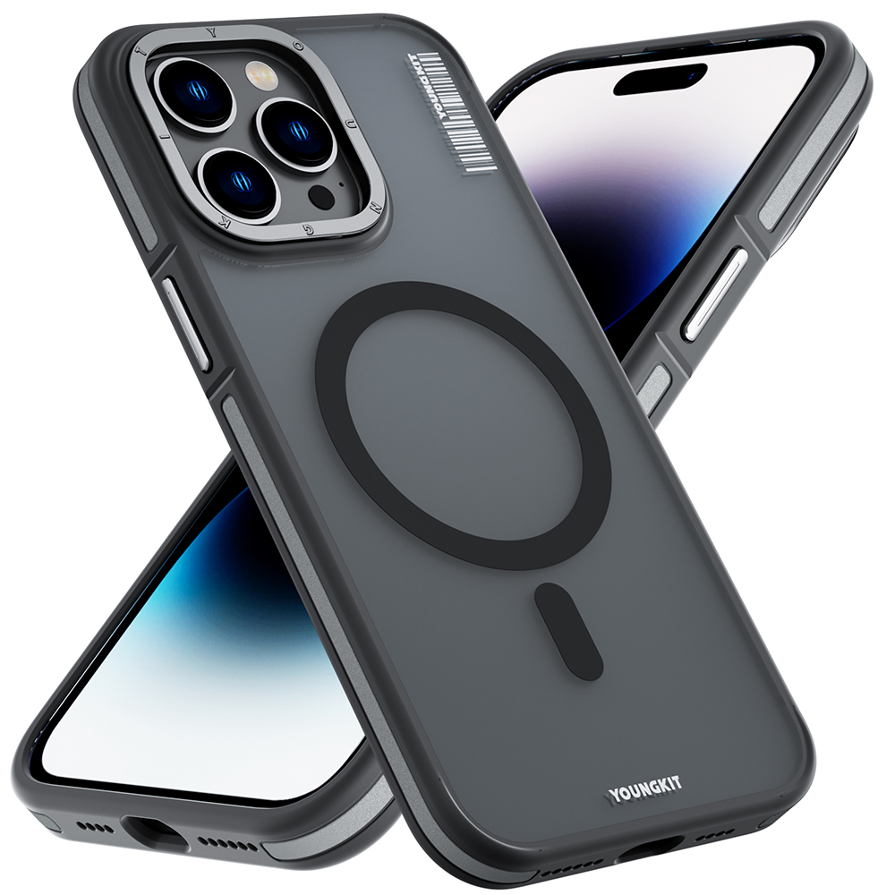 Apple iPhone 14 Pro Uyumlu Kılıf Magsafe Şarj Özellikli Youngkit Rock Sand Serisi Kapak - 7