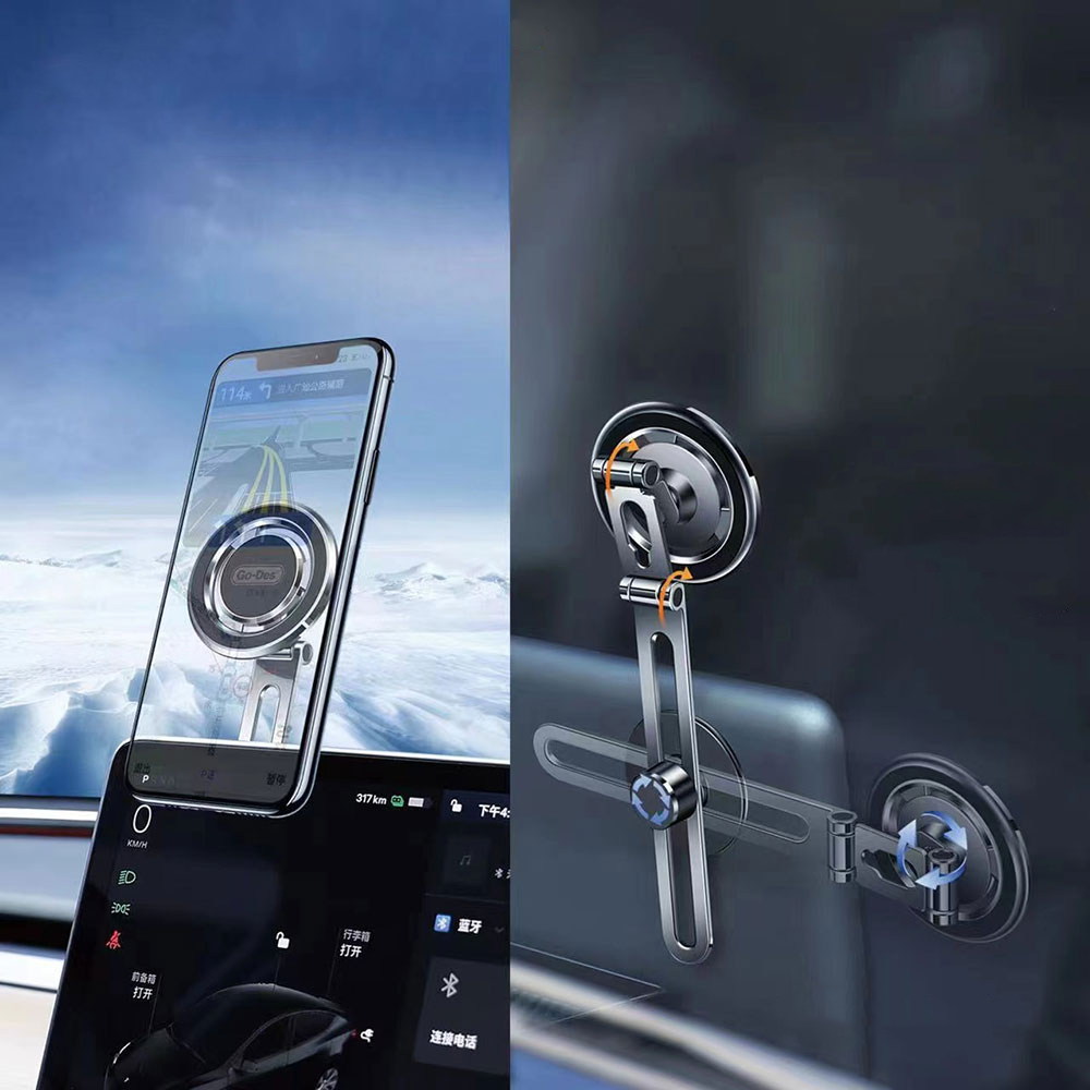 Go Des GD-HD912 Magnetik 360 Derece Dönebilen Düz Zemin Araç Telefon Tutacağı - 5