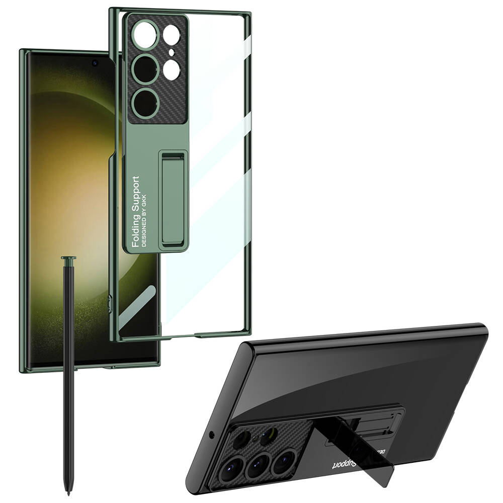 Samsung Galaxy S24 Ultra Uyumlu Kılıf Kamera Korumalı Şeffaf Tasarımlı Zore Lego Standlı Kapak - 2