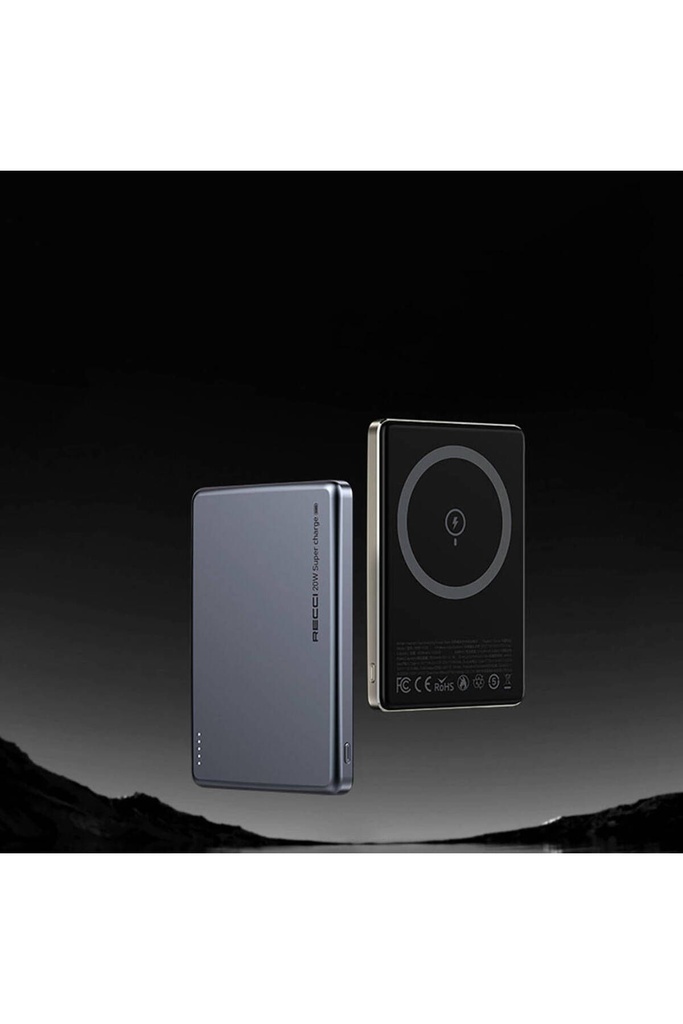 Recci RPB-W20 Taşınabilir Wireless Şarj ve PD Hızlı Şarj Özellikli Powerbank 15W 4900mAh