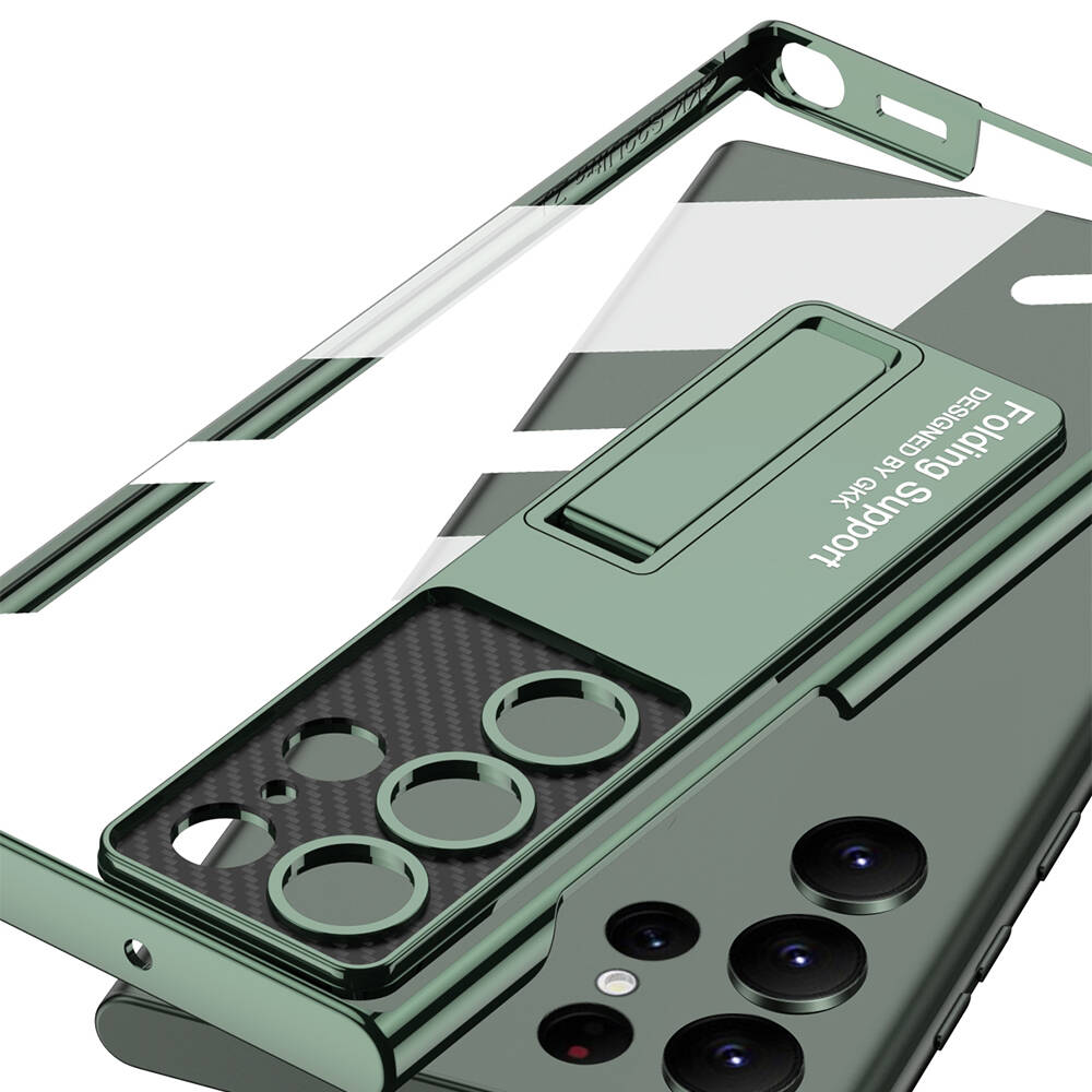 Samsung Galaxy S24 Ultra Uyumlu Kılıf Kamera Korumalı Şeffaf Tasarımlı Zore Lego Standlı Kapak - 6