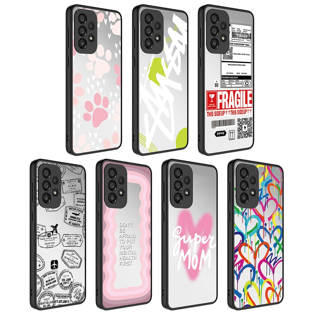 Samsung Galaxy A33 5G Uyumlu Kılıf Aynalı Desenli Kamera Korumalı Parlak Zore Mirror Kapak - 1