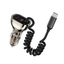 Wiwu Wi-QC016 Geek Serisi Type-C + Type-C Kablolu + USB-A Hızlı Şarj Özellikli Transparan Tasarımlı Araç Şarj Aleti 90W - 2