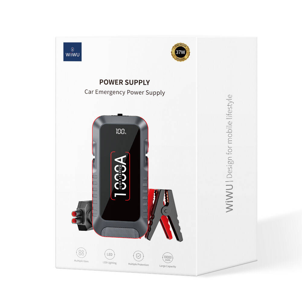 Wiwu Wi-JS001 LED Işıklı Araç Akü Acil Durum Takviye Güç Kaynağı Powerbank 12V 37W 10000mAh - 5