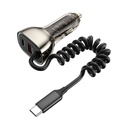 Wiwu Wi-QC016 Geek Serisi Type-C + Type-C Kablolu + USB-A Hızlı Şarj Özellikli Transparan Tasarımlı Araç Şarj Aleti 90W - 4