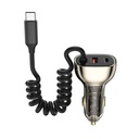 Wiwu Wi-QC016 Geek Serisi Type-C + Type-C Kablolu + USB-A Hızlı Şarj Özellikli Transparan Tasarımlı Araç Şarj Aleti 90W - 5