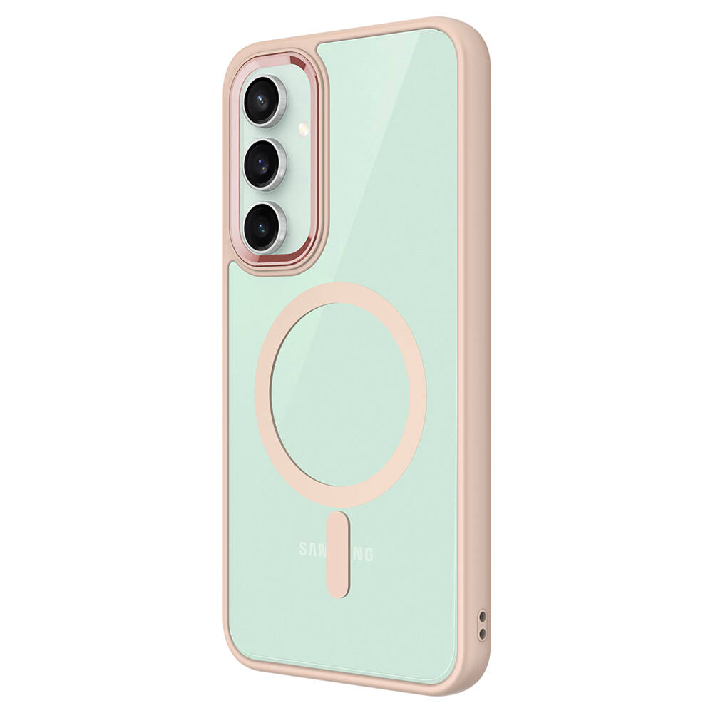 Samsung Galaxy S23 FE Uyumlu Kılıf Wireless Şarj Özellikli Zore Krom Magsafe Silikon Kapak - 5