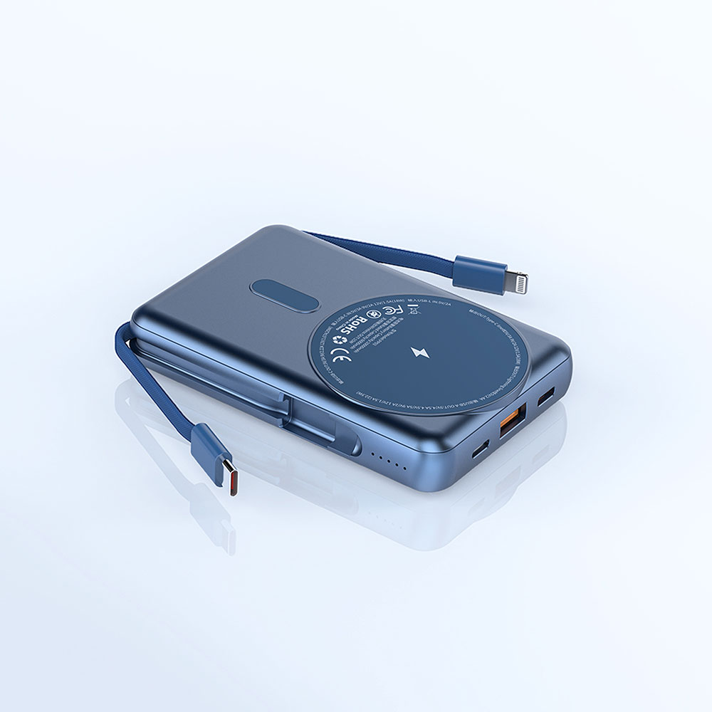 Wiwu PP03 Taşınabilir Wireless Şarj ve PD Hızlı Şarj Özellikli Powerbank 15W 10000mAh - 5