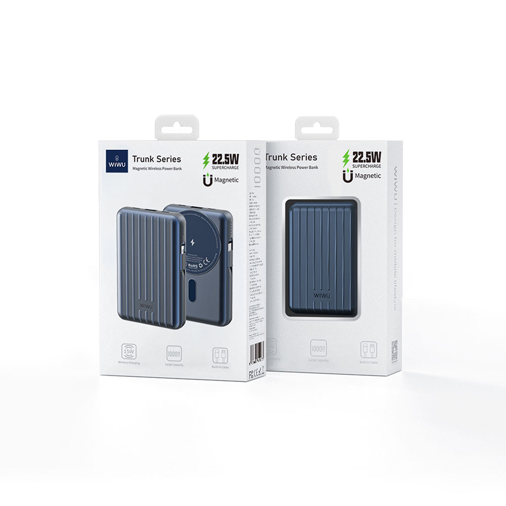 Wiwu PP03 Taşınabilir Wireless Şarj ve PD Hızlı Şarj Özellikli Powerbank 15W 10000mAh - 7