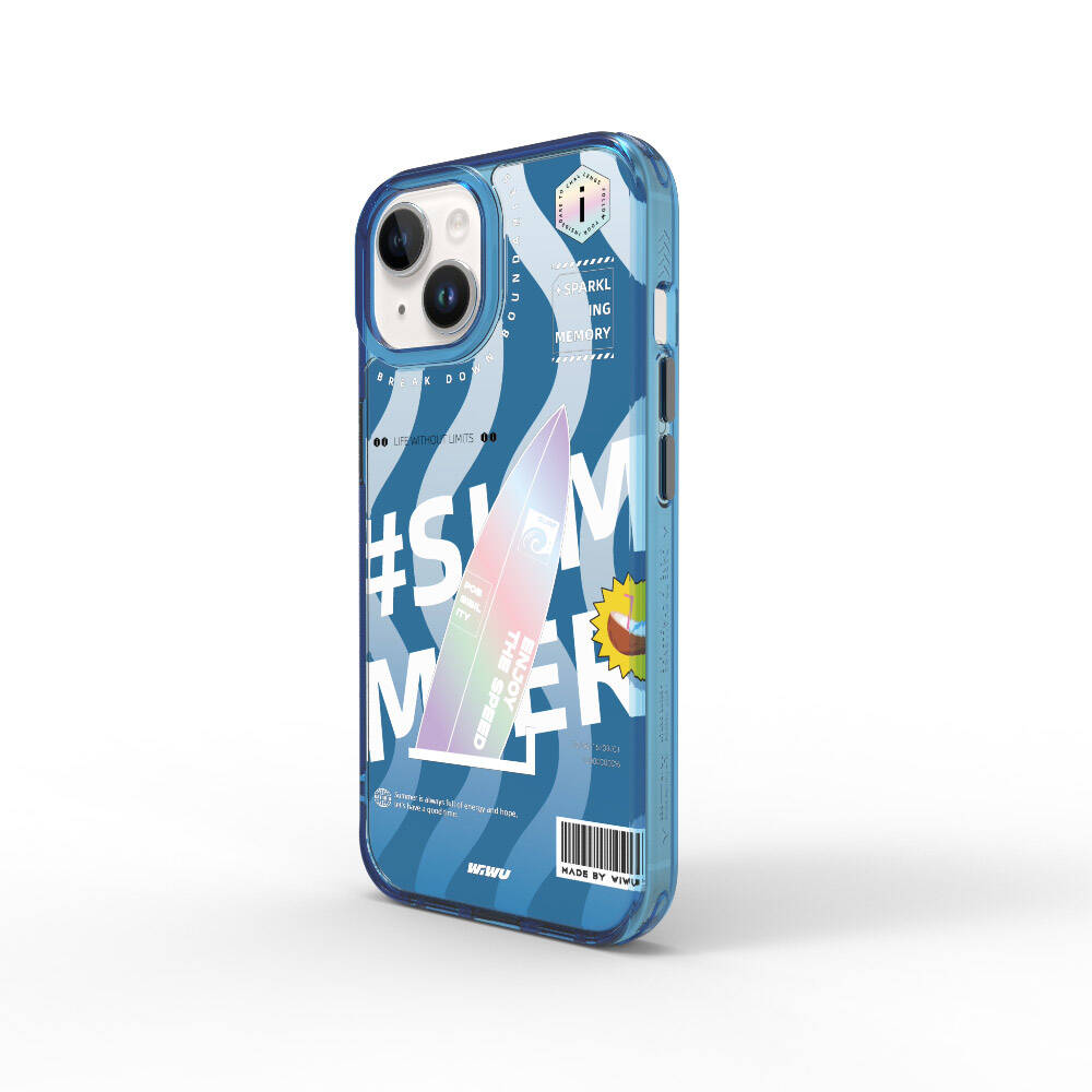 Apple iPhone 15 Uyumlu Kılıf Çift Katman Desenli Wiwu Summer Serisi Kapak - 7