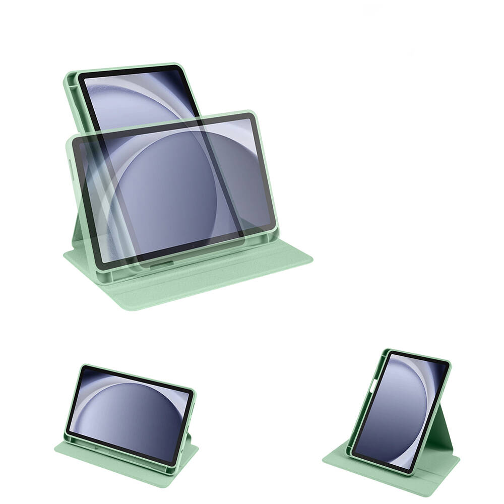 Samsung Galaxy Tab A9 Plus Uyumlu Kılıf Zore Termik Kalem Bölmeli Dönebilen Standlı Kılıf - 12