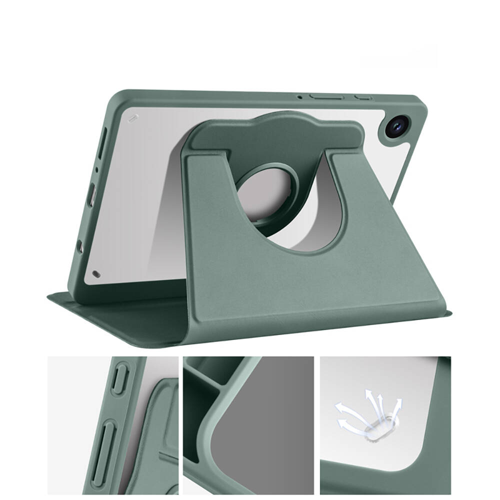 Samsung Galaxy Tab A9 Plus Uyumlu Kılıf Zore Termik Kalem Bölmeli Dönebilen Standlı Kılıf - 18