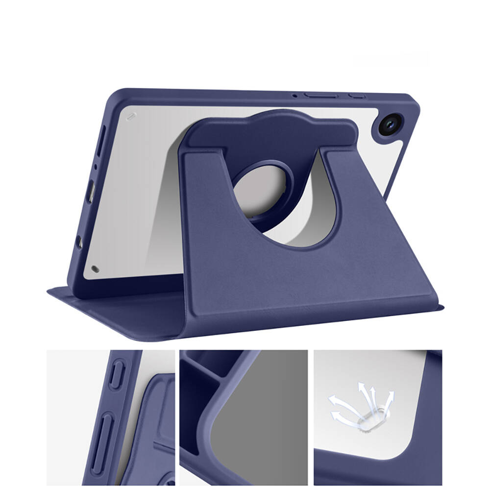 Samsung Galaxy Tab A9 Plus Uyumlu Kılıf Zore Termik Kalem Bölmeli Dönebilen Standlı Kılıf - 20