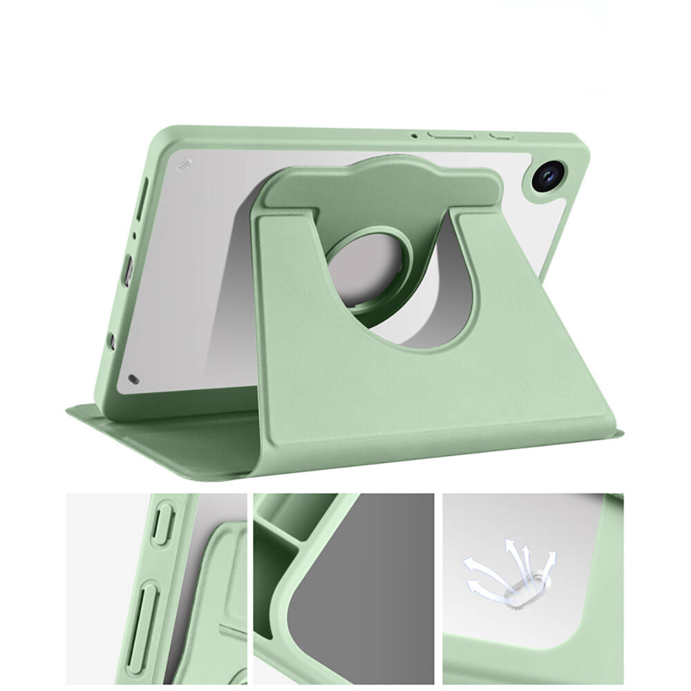 Samsung Galaxy Tab A9 Plus Uyumlu Kılıf Zore Termik Kalem Bölmeli Dönebilen Standlı Kılıf - 23