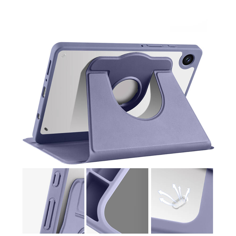 Samsung Galaxy Tab A9 Plus Uyumlu Kılıf Zore Termik Kalem Bölmeli Dönebilen Standlı Kılıf - 24