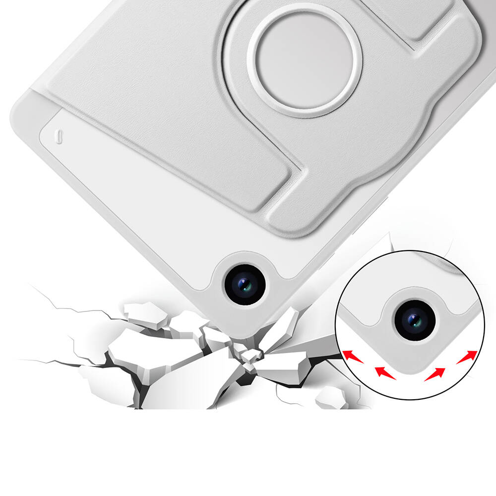 Samsung Galaxy Tab A9 Plus Uyumlu Kılıf Zore Termik Kalem Bölmeli Dönebilen Standlı Kılıf - 26